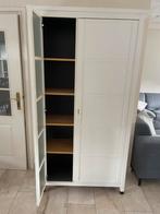 Witte Kast met Planken en Glazen Deur, Ophalen, Gebruikt, 50 tot 100 cm, 150 tot 200 cm
