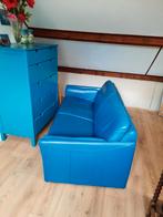 Leren bank blauw, Ophalen, Gebruikt, Overige maten, Leer