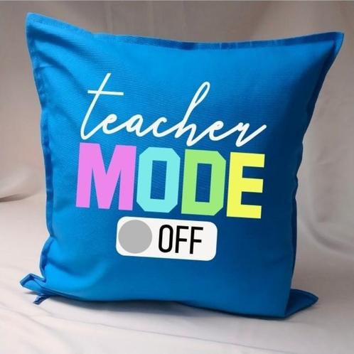 kussen met tekst voor de juf of meester, Huis en Inrichting, Woonaccessoires | Kussens, Nieuw, Blauw, Vierkant, Ophalen of Verzenden