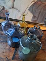 Vintage glazen vaasjes - set van 5, Overige kleuren, Verzenden, Minder dan 50 cm, Glas
