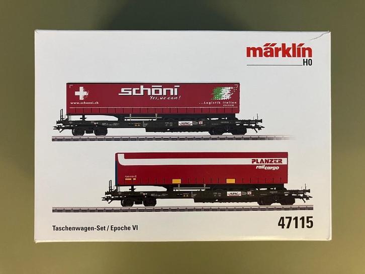 Märklin H0 / 47115 Set diepladers 'Schöni Planzer’ Railcargo, Hobby en Vrije tijd, Modeltreinen | H0, Zo goed als nieuw, Treinset