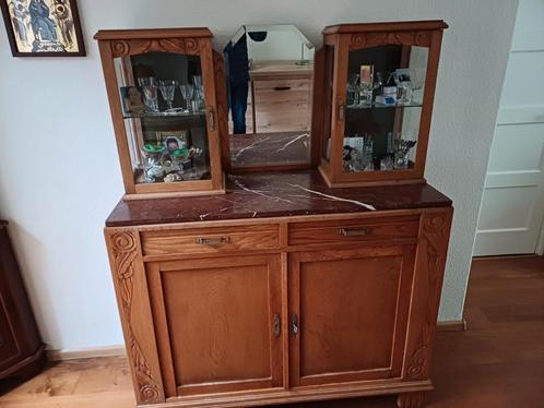 Antiek kastje met vintrine kasjes, Huis en Inrichting, Kasten | Buffetkasten, Gebruikt, Minder dan 100 cm, 25 tot 50 cm, Ophalen