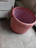 Rieten Mand - Roze/Rood, Huis en Inrichting, Woonaccessoires | Schalen en Manden, Ophalen, Gebruikt, Mand, Rond