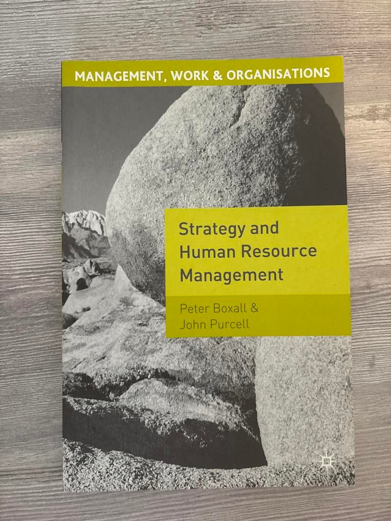 Strategy and Human Resource Management - Boxall & Purcell, Boeken, Ophalen of Verzenden, Zo goed als nieuw, Management