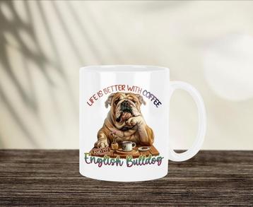 Life is better with coffee Engelse Bulldog mok beschikbaar voor biedingen