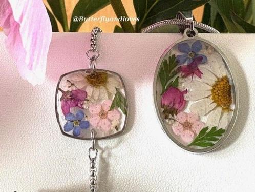 Sieraden set bloemen oorbellen+ketting+ armband cadeau Vrouw, Sieraden, Tassen en Uiterlijk, Kettingen, Nieuw, Overige materialen