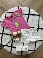 ZGAN wit shorts Denim Co roze Kids shirt top Smoothe 104 110, Ophalen of Verzenden, Zo goed als nieuw, Setje, Denim Co