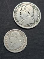 Vaticaanstad 1 lira 1866 & 10 Soldi 1869, Postzegels en Munten, Setje, Zilver, Ophalen of Verzenden, Overige landen