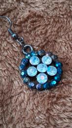 oorhanger bloem met steentjes vintage 1 stuk, Overige materialen, Verzenden, Zilver, Hangers