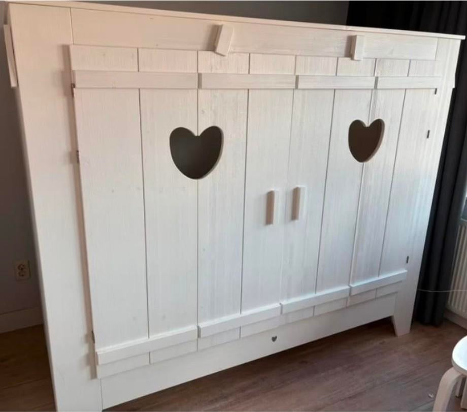 Leuke bedstee met boekenplank, raam deurtjes, Kinderen en Baby's, Kinderkamer | Bedden, Gebruikt, 180 cm of meer, 85 tot 100 cm