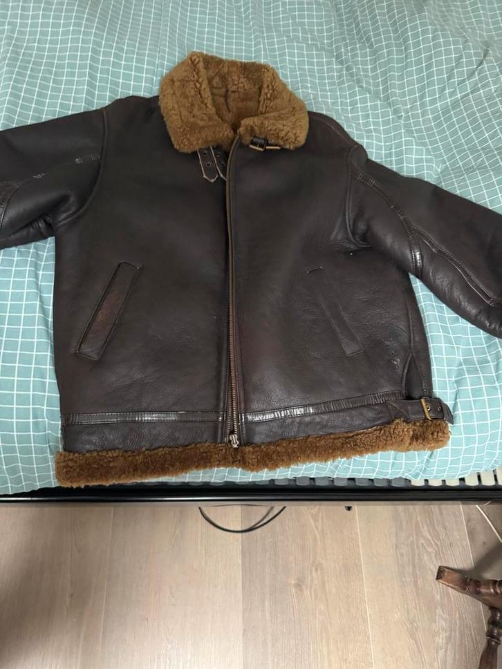 Vintage Leren Pilotenjas in nieuw staat, zelden gedragen!, Kleding | Heren, Jassen | Winter, Zo goed als nieuw, Maat 56/58 (XL)
