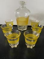 Likeurset met karaf en 6 glaasjes, Antiek en Kunst, Antiek | Glas en Kristal, Ophalen of Verzenden