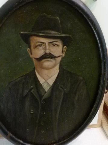 antiek portret Biedermeier Heer rond 1880  H.Spitz beschikbaar voor biedingen