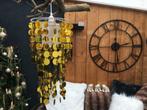 2 stuks leuke kroonluchtertjes met goudkleurige glitters, Huis en Inrichting, Ophalen of Verzenden, Zo goed als nieuw, Kunststof