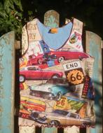 Route 66 Dirty Jeans top merk. Oldtimers oude auto's USA, Kleding | Dames, Gedragen, Blauw, Zonder mouw, Ophalen of Verzenden