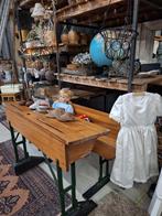Vintage brocante school bankje en tafeltje, Ophalen