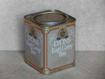 Vintage thee blikje Lyons Earl Grey tea dop deksel theeblik beschikbaar voor biedingen