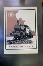 Poster Travel By Train van Don Breckon uit 1977., Kaart of Prent, Trein, Ophalen of Verzenden, Zo goed als nieuw