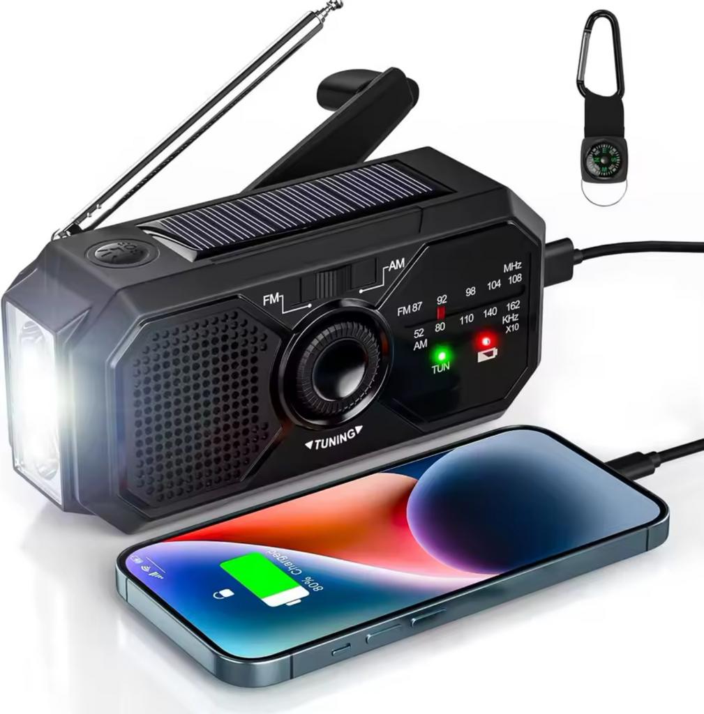 📻 Nieuwe noodradio  met Zonne-energie en Hand Crank, Ophalen of Verzenden, Nieuw, Radio