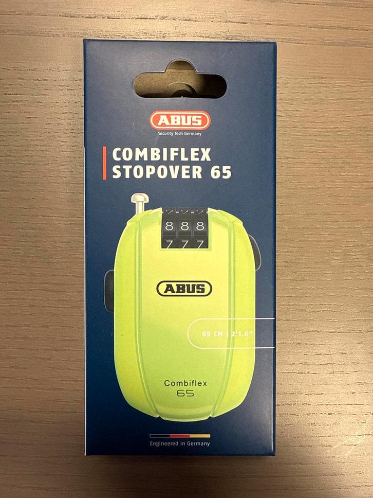ABUS Combiflex Stopover 65 - Compact Fietsslot, Fietsen en Brommers, Fietsaccessoires | Fietssloten, Nieuw, Combinatieslot, Ophalen of Verzenden