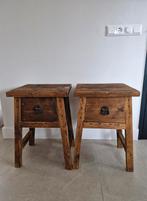 Twee Landelijke Nachtkastjes Huisje Sfeer, Ophalen, Zo goed als nieuw, Minder dan 45 cm