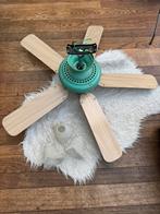 Plafond ventilator groen, Huis en Inrichting, Lampen | Plafondlampen, Ophalen of Verzenden, Zo goed als nieuw, Glas