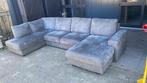 Grijze Stonewash U bank, gratis levering, Huis en Inrichting, Metaal, Hoekbank, 300 cm of meer, Ophalen of Verzenden