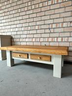 Te koop: robuuste eikenhouten salontafel – opnieuw afgewerkt, Ophalen of Verzenden