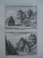 377-378 / Spanbroek en Berkoude  Kopergravure 1752, Antiek en Kunst, Ophalen of Verzenden