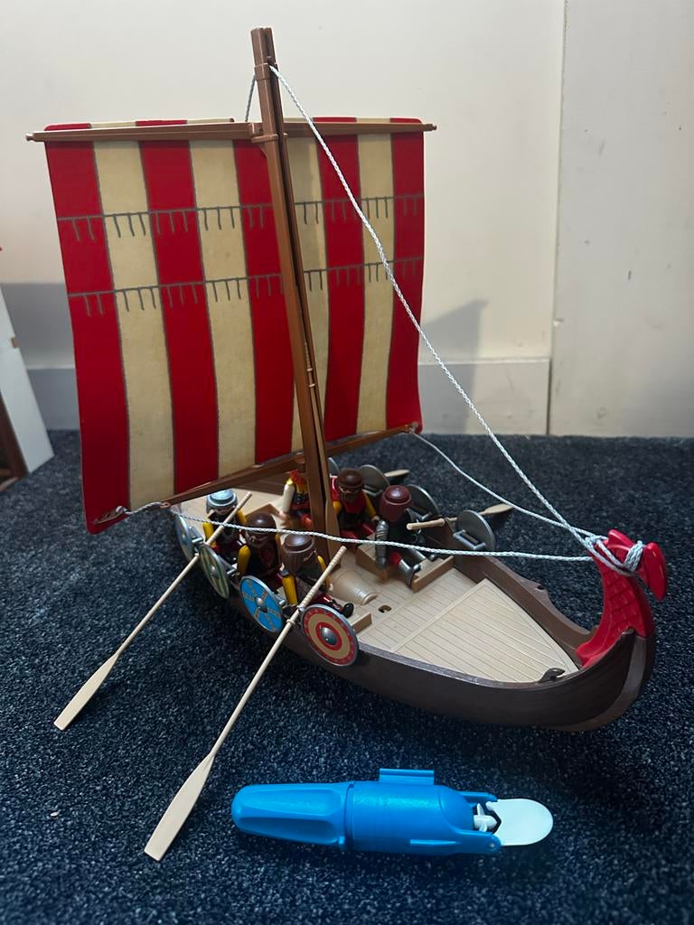 Playmobil Viking Schip - Complete Set, Ophalen of Verzenden, Zo goed als nieuw, Complete set