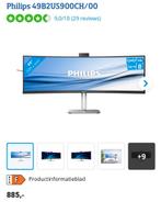 Philips 49B2U5900CH nieuw in doos Ultrawide business monitor, IPS, Nieuw, Ophalen of Verzenden, USB-C