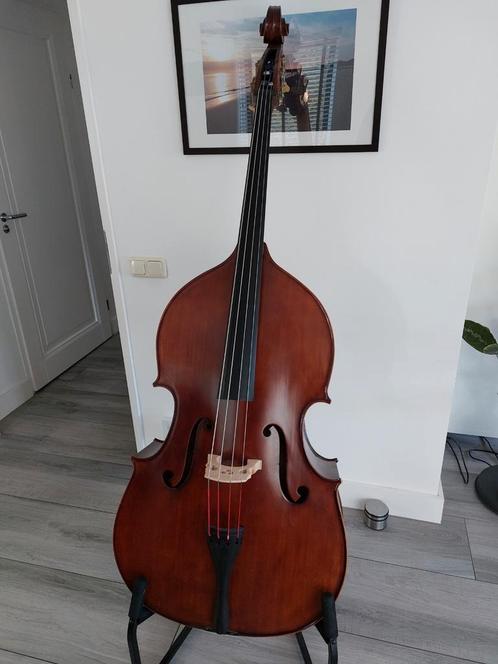 Zeer degelijke 1/2 contrabas met hoes, Muziek en Instrumenten, Strijkinstrumenten | Contrabassen, Gebruikt, Ophalen