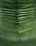 Togo chair in green attributed to Ducaroy for Ligne Roset, 100 tot 125 cm, In, Leer, Ophalen of Verzenden