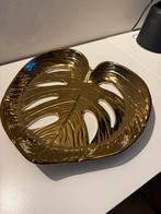 Gouden fruitschaal / monstera, Huis en Inrichting, Ophalen of Verzenden, Zo goed als nieuw, Bord