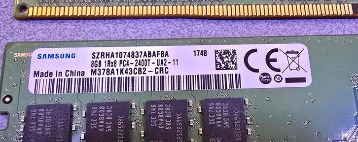 Samsung 8GB DDR4 2400MHz RAM – PC4-2400T (M378A1K43CB2-CRC), Computers en Software, RAM geheugen, Refurbished, Desktop, 8 GB, DDR4