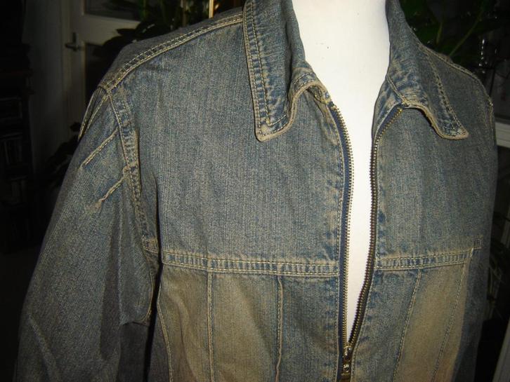 Nette spijkerjas, maat m, blauw-bruin, Kleding | Dames, Jassen | Zomer, Gedragen, Maat 38/40 (M), Blauw, Verzenden