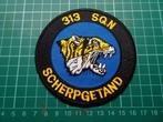 Patch 313 Squadron Blauw Scherpgetand Luchtmacht, Embleem of Badge, Nederland, Luchtmacht, Ophalen of Verzenden