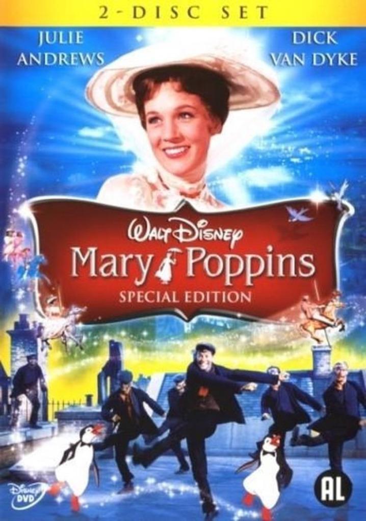 2X DVD MARY POPPINS JULIE ANDREWS WALT DISNEY DICK VAN DYKE, Cd's en Dvd's, Dvd's | Kinderen en Jeugd, Zo goed als nieuw, Alle leeftijden