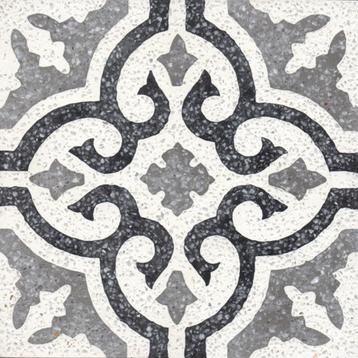 Terrazzo tegels van topkwaliteit. decor met zwart. beschikbaar voor biedingen