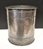 Zeldzame Theedoos / box in verzilverd tin, gemerkt., Antiek en Kunst, Antiek | Tin, Ophalen of Verzenden