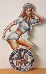 Auto service sailor pinup reclamebord van metaal wandbord, Info@deconoord.nl, Verzenden, Deco Noord, Nieuw