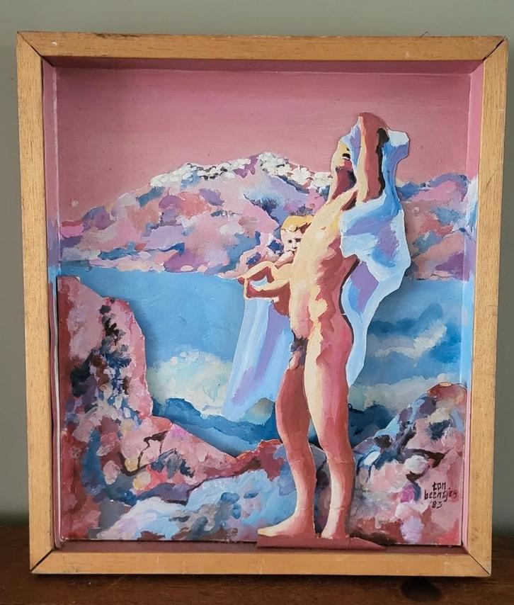 Kijkkast 'My Son is the Father of my Mind' v. Ton Beentjes, Antiek en Kunst, Kunst | Schilderijen | Abstract, Ophalen of Verzenden