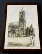 litho met aquarel Bussum Vituskerk Bob Brobbel., Antiek en Kunst, Kunst | Litho's en Zeefdrukken, Ophalen