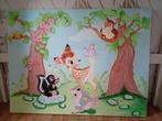Bambi Schilderij - Handgeschilderd voor Babykamer, Antiek en Kunst, Ophalen of Verzenden