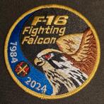 KLU 312 Squadron Gouden F-16 Swirl Patch, Verzamelen, Ophalen of Verzenden, Luchtmacht, Nederland, Embleem of Badge