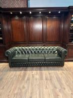 Orginele chesterfield antiek groen leren 3 zits, Huis en Inrichting, Banken | Bankstellen, Ophalen, Info@chesterfieldjunkie.nl