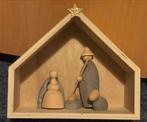 Houten Kerststal met Hout & Cement Figuren, Ophalen of Verzenden