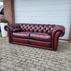 Chesterfield bank Birmingham, grote loungebank rood leer., Huis en Inrichting, Ophalen, Gebruikt, Leer, 200 tot 250 cm