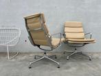 VITRA EAMES EA216 LEDEREN FAUTEUIL, 11X, Verzenden, Zo goed als nieuw, Metaal, Design