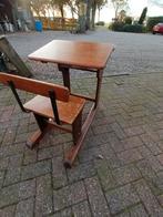 Oude schoolbank, Huis en Inrichting, Ophalen, Gebruikt, Bruin, Bureaustoel